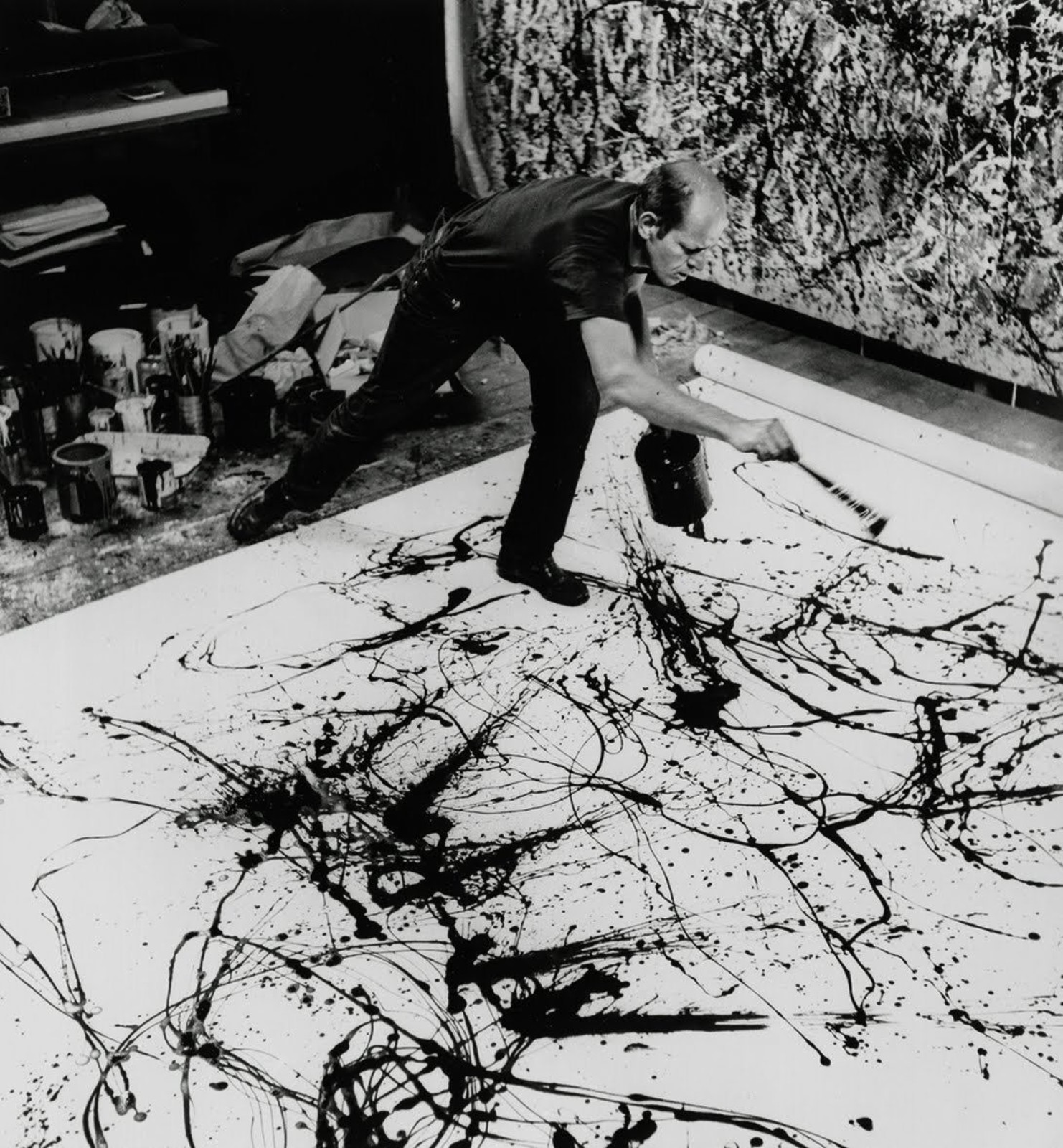 Jackson Pollock. Photographer Hans Namuth. Gelatin silver prints. 1950. National Portrait Gallery, Smithsonian Institution