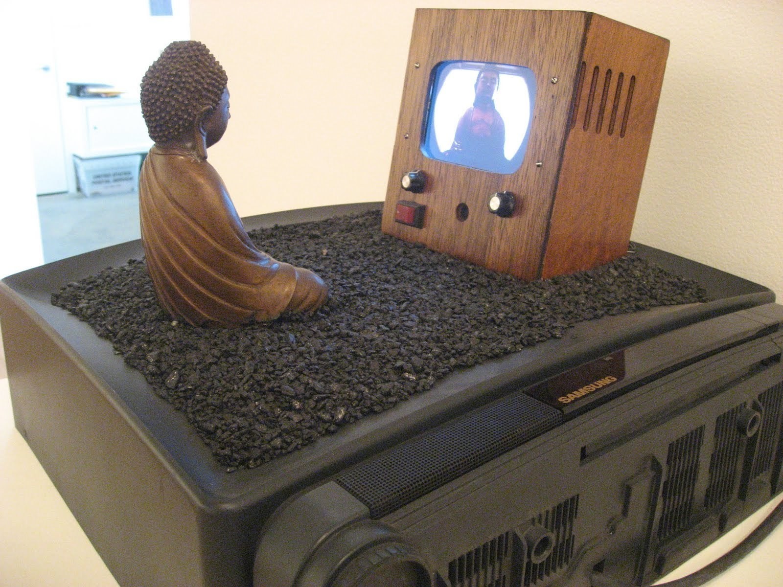 Nam June Paik. TV-Buddha. 1974. Video installation with bronze sculpture