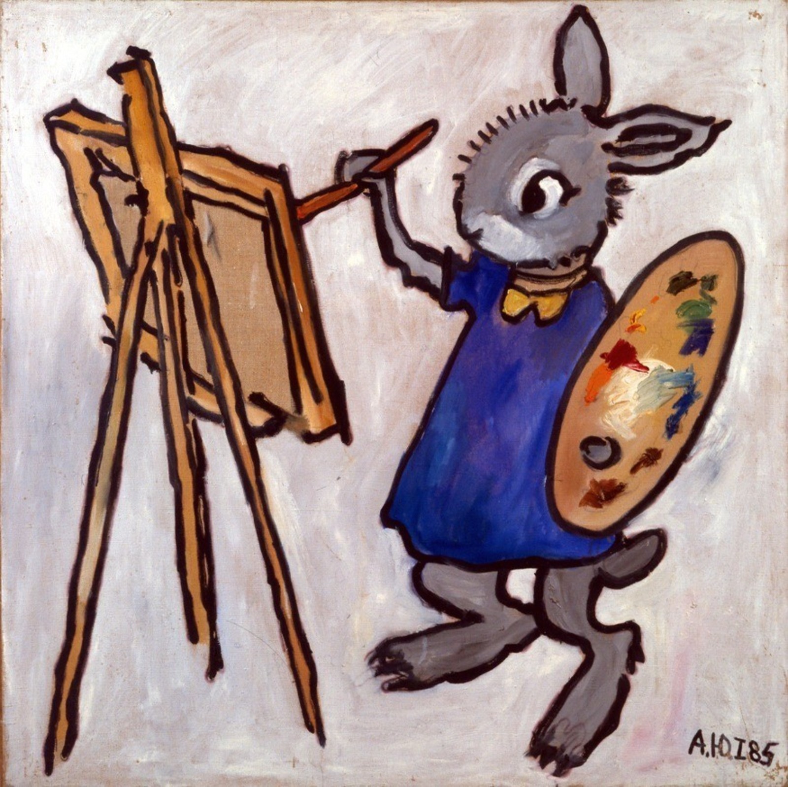 Yuri Albert The Bunny Artist, 1985 100х100 cm Canvas, oil