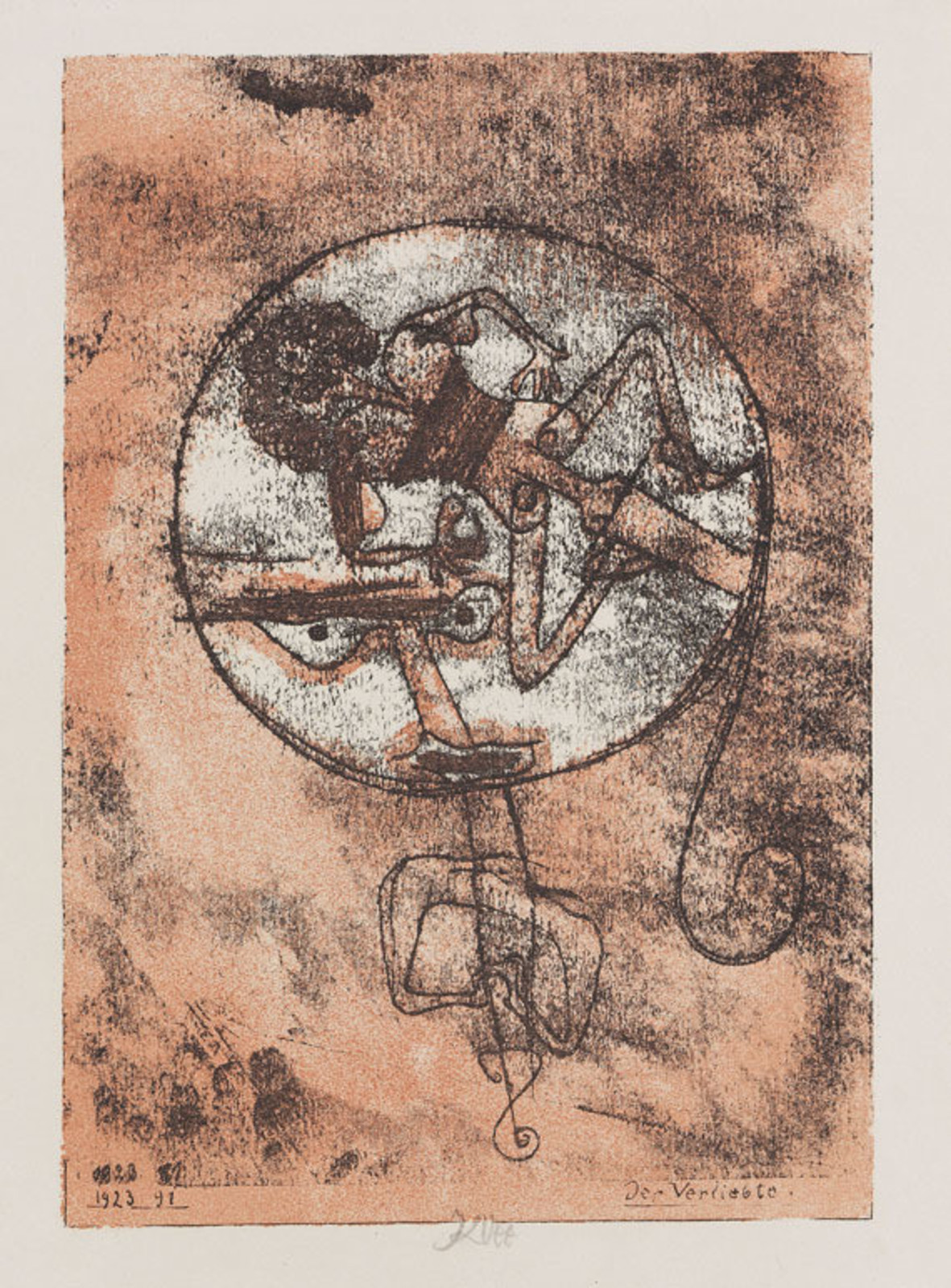 Пауль Клее. Влюбленный. 1923. Литография. 34,4x26,9. Музей современного искусства, Нью-Йорк
