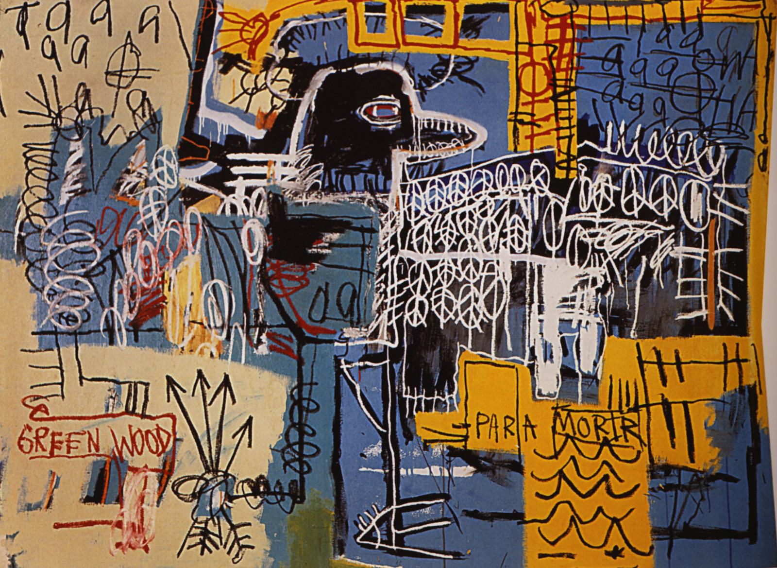 Jean-Michel Basquiat. Bird on Money. 1981. Acrylic and crayon on canvas. 167.5 x 228.5 cm. Private collection