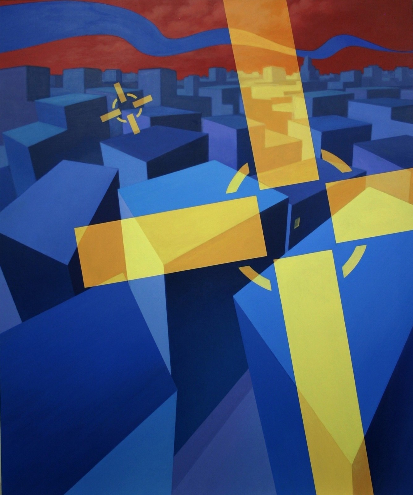 Stas Shuripa. Yellow Cross. 2013 copy of 1996 original acrylic on canvas 135 x 110 cm Courtesy the artist&nbsp;