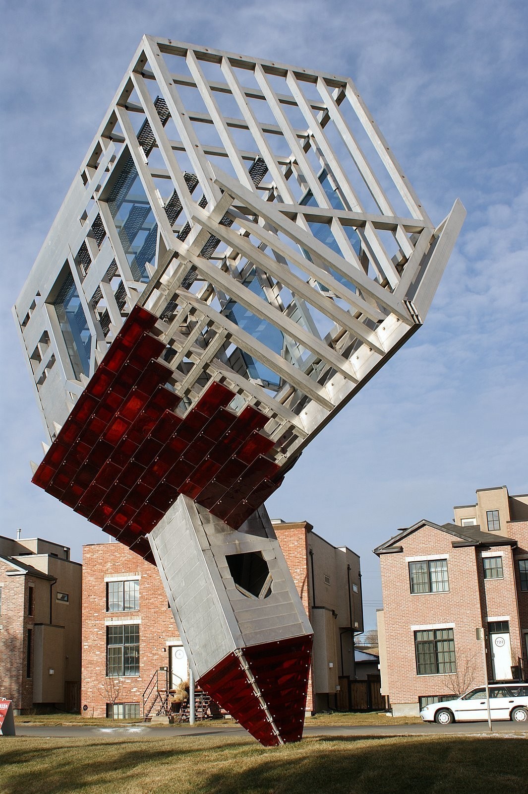 Denis Oppenheim  Device To Root Out Evil, 1997  Galvanized steel, perforated metal, Venetian glass  Vancouver, Canada