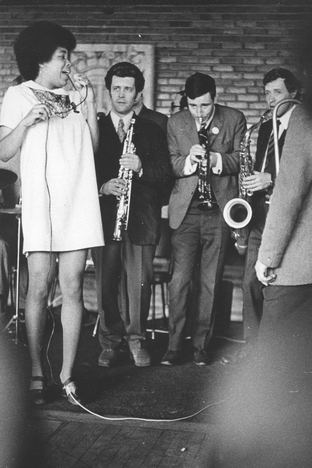 Dee Dee Bridgewater, Alexey Zubov, Andrey Tovmasyan, Vitaly Kleynot, Vremena Goda restaurant, 1972. Photo: Vladimir Sadovkin