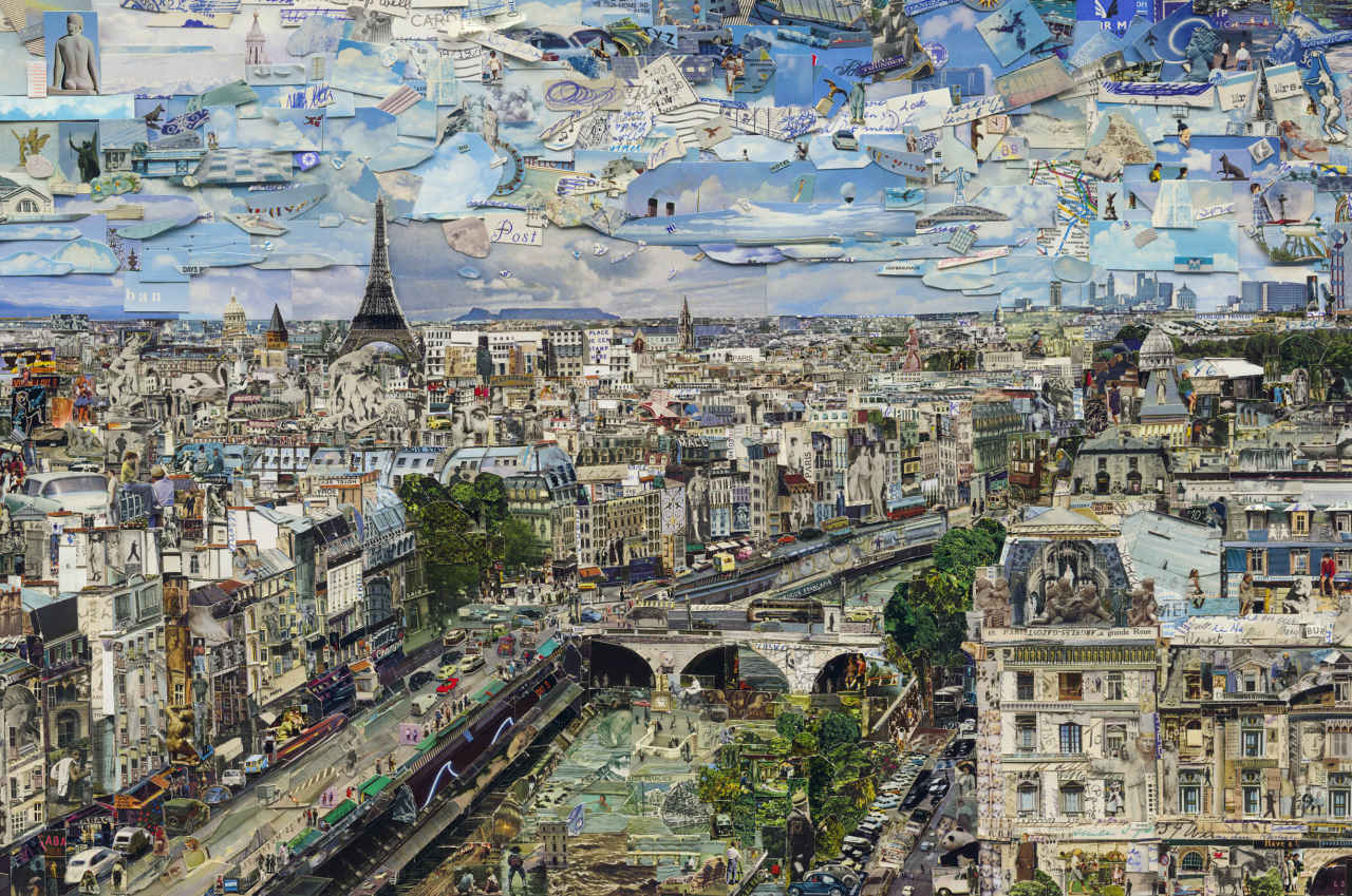 Vik Muniz, Carte postale de Paris. Postcards From Nowhere, 2014. 271,78 x 180 cm, Tirage C-print