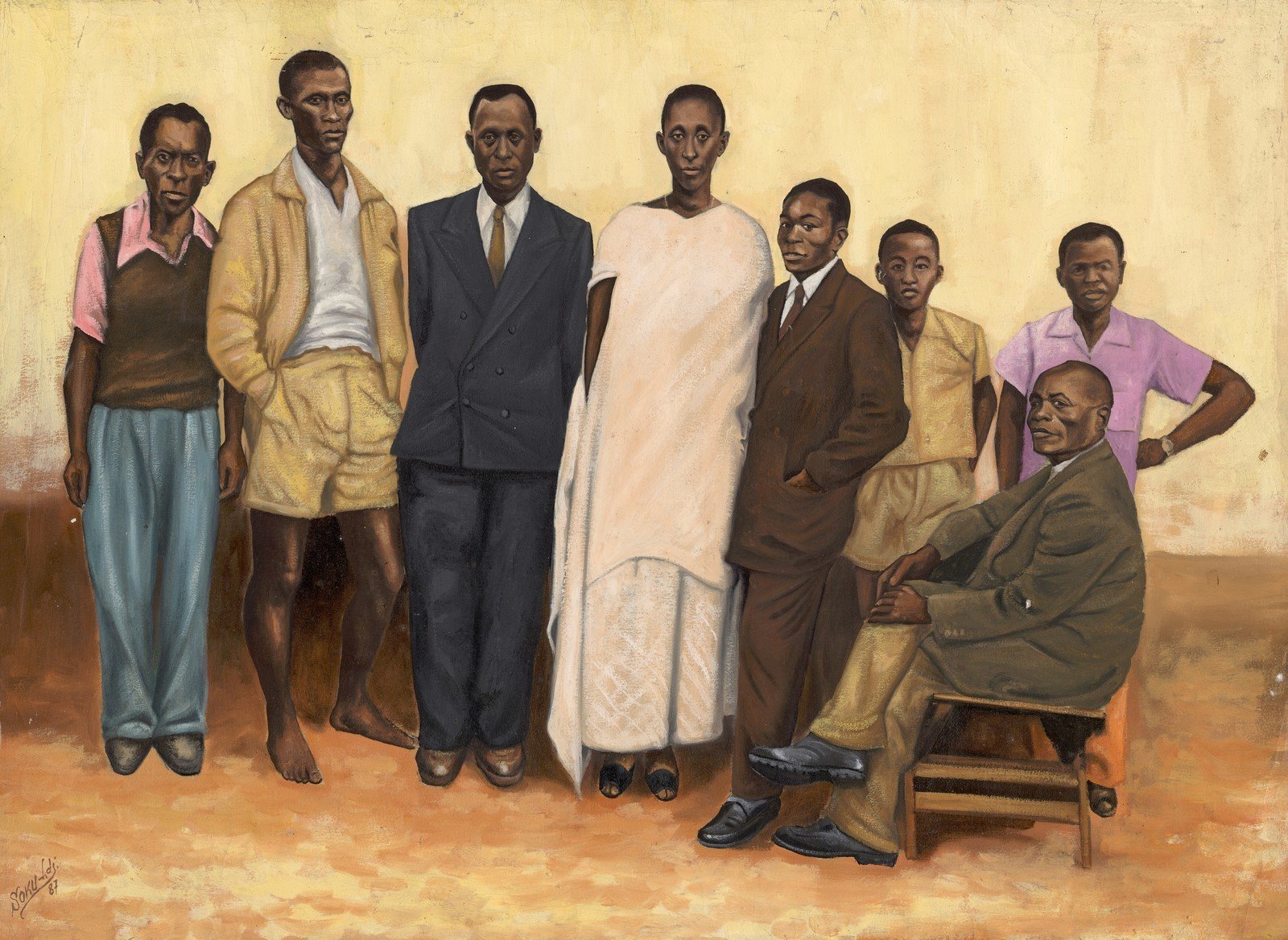 Soku LDJ. Portrait of colleagues. Kisangani, Tshopo, DRC, 1987. Oil on canvas. RMCA Collection, Tervuren.