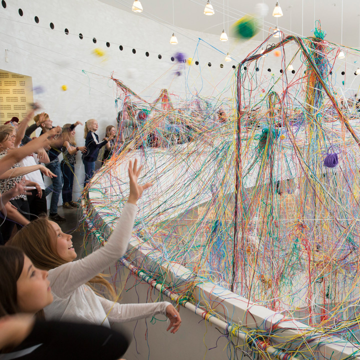 Collective Strings: Participatory installation by the artist