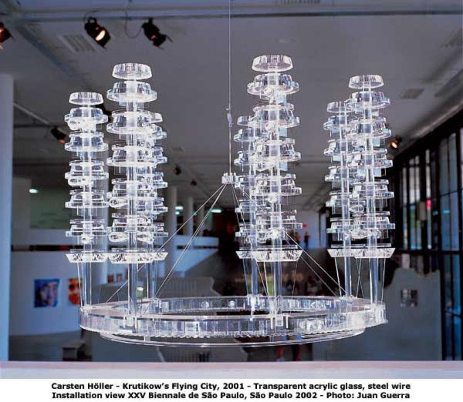 Krutikow ’s Flying City. 2001. Transparent acrylic glass, steel wire