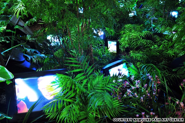 Nam June Paik. TV-Garden. 1977. 120 monitors, plants