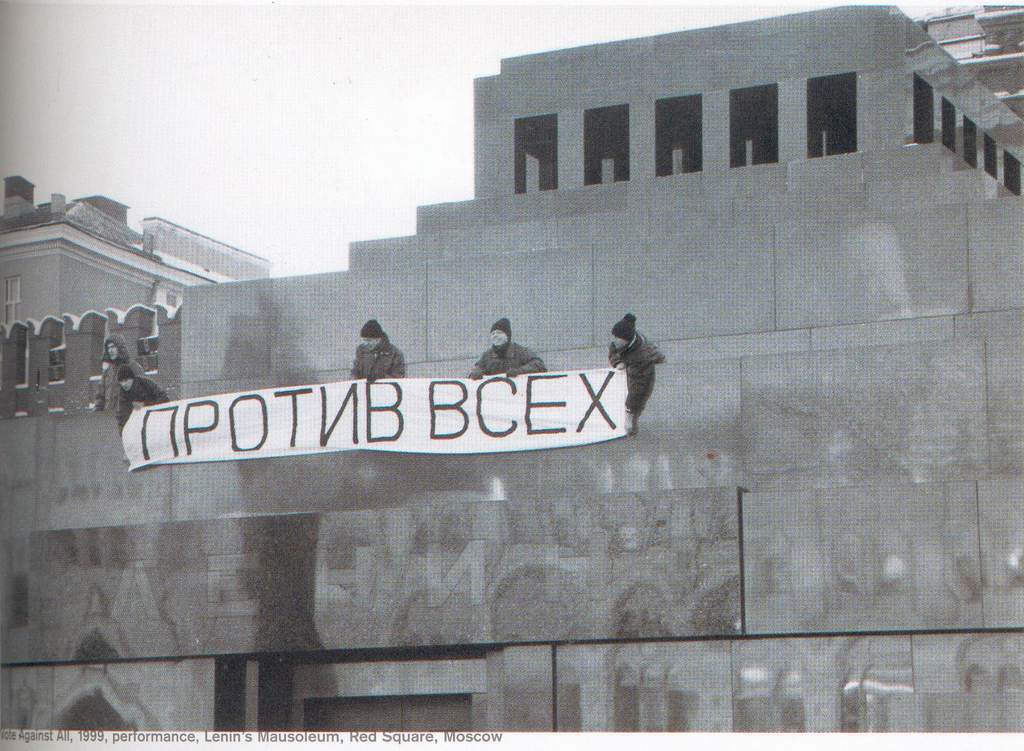 The Non-Governmental Control Commission. Against All Parties. 1999. Action/political campaign. Lenin’s Mausoleum, Moscow