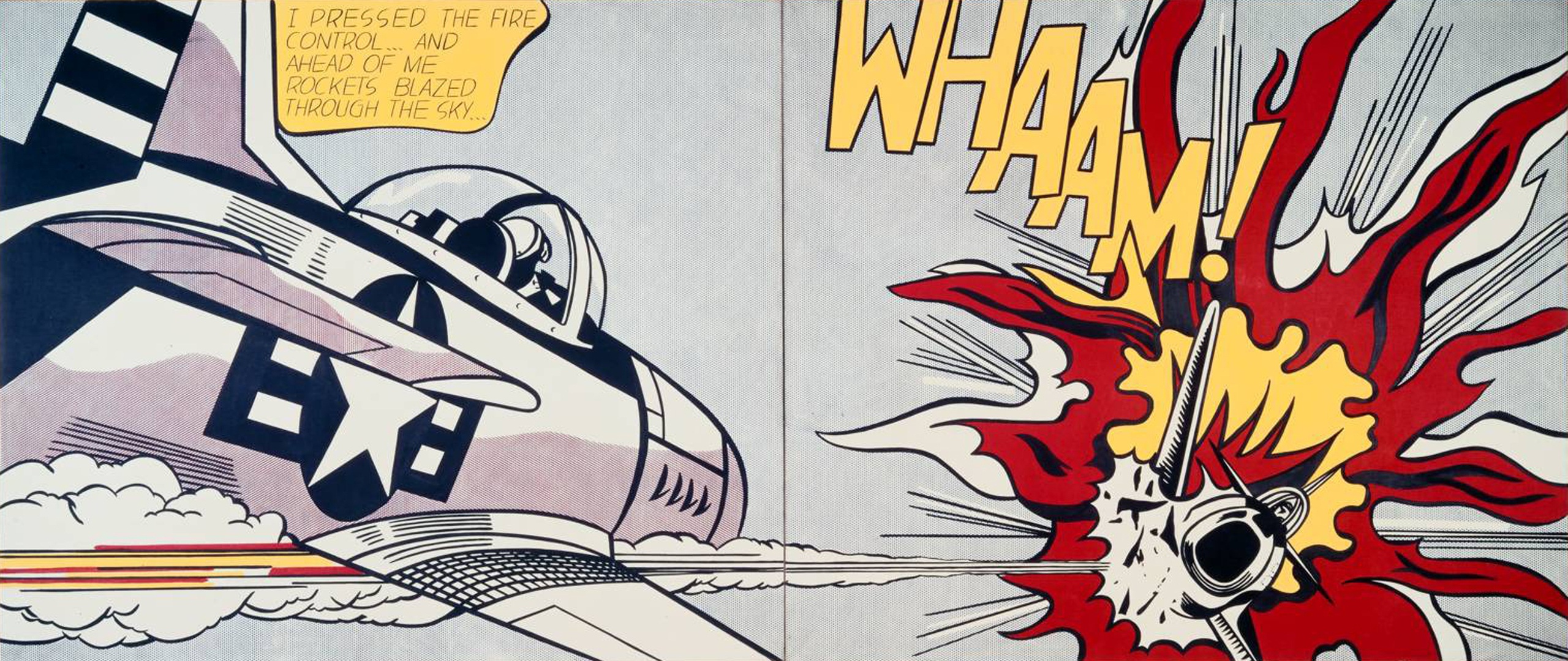Рой Лихтенштейн. Whaam! 1963. Холст, акрил. 170x400. Галерея Тейт Модерн, Лондон