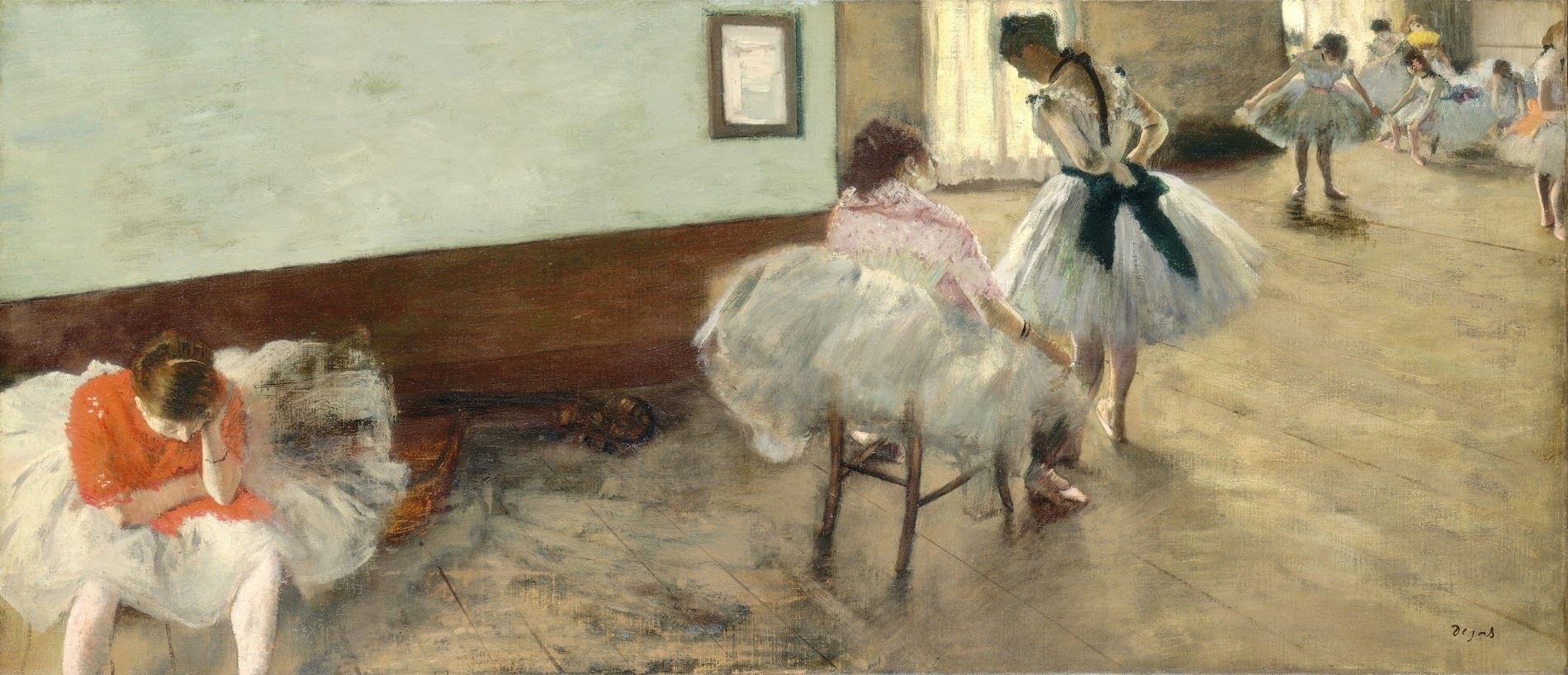 Edgar Degas, Dance lesson, 1897, oil on panel, 33 × 88 cm, National Gallery of Art, Washington, D.C., USA