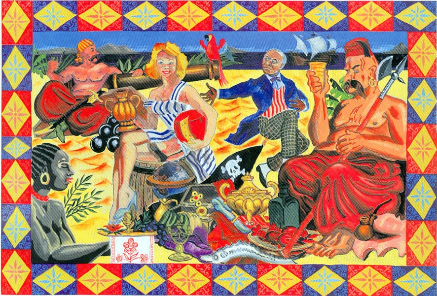 Константин Звездочетов Uncle Ben's и Viola на Острове сокровищ. 2000 Холст, масло. 101х150 Частная коллекция, Москва Предоставлено автором