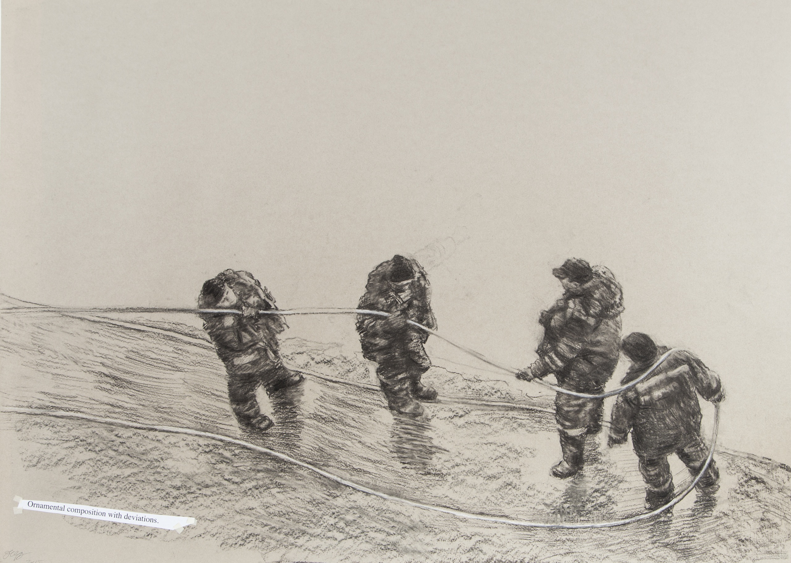 Olga Chernysheva. Untitled (Ornamental composition with deviations), 2015. Charcoal on paper. 73 x 96.5 x 5 cm.Courtesy Pace Gallery