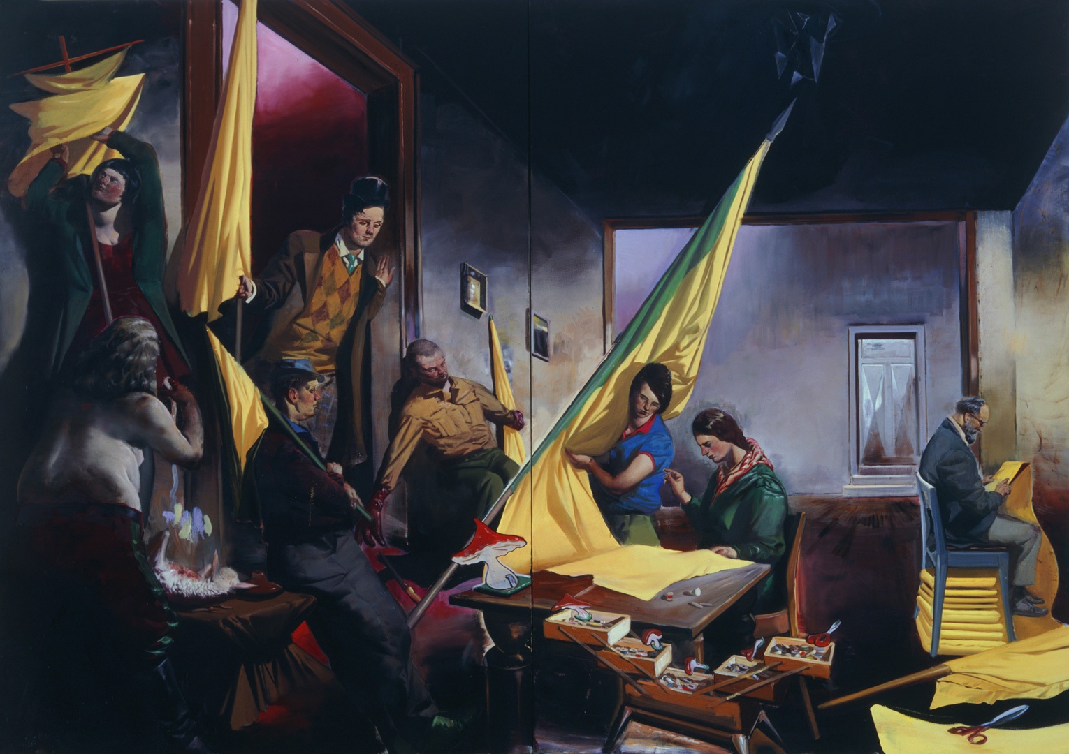 Нео Раух. Die Stickerin. 2008. 300 x 420 см. Холст, масло