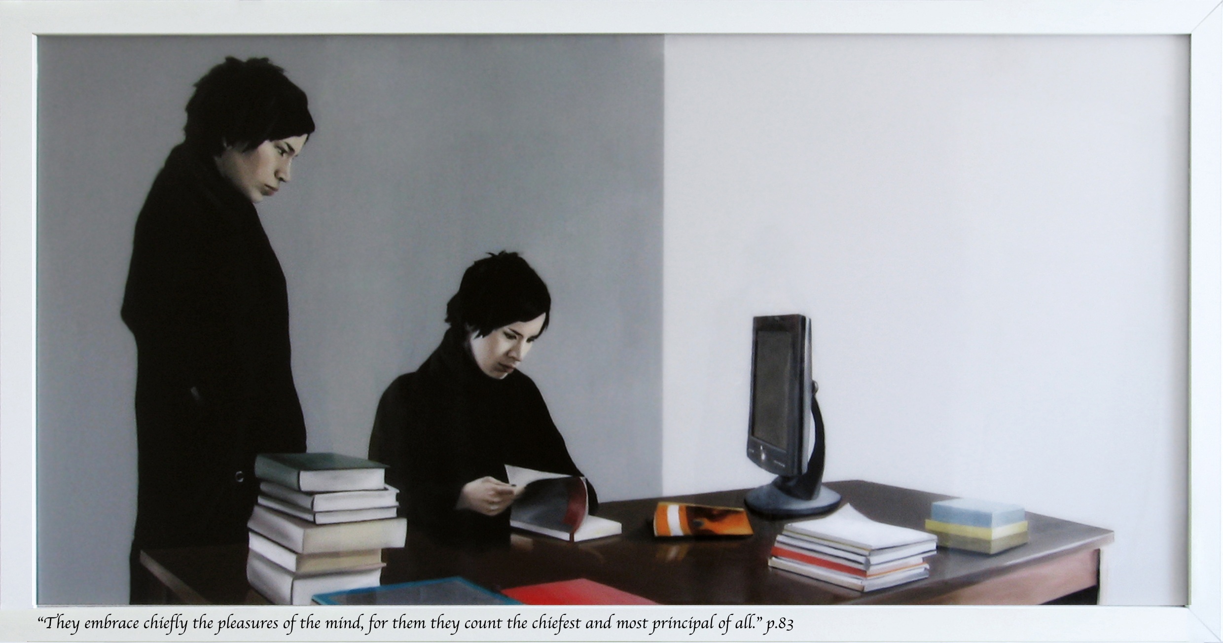 Анна ШкоденкоИдеалистичное. 2008-2016. Оргстекло, масло. 100 &times; 200 см. (3 работы).