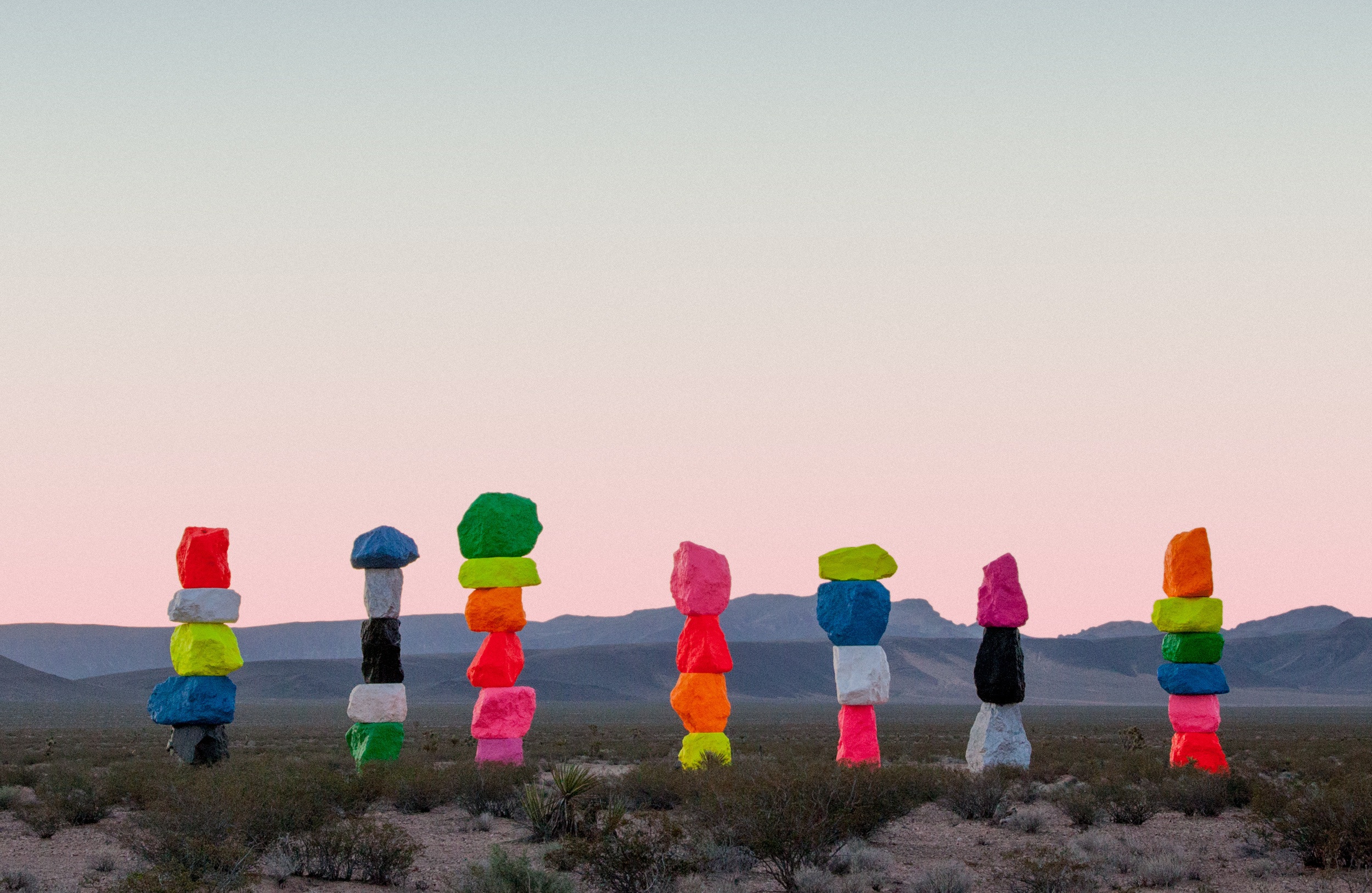 Ugo Rondinoneseven magic mountains, 2016Nevada museum of art, public art production fund, Las VegasCourtesy of the artist
