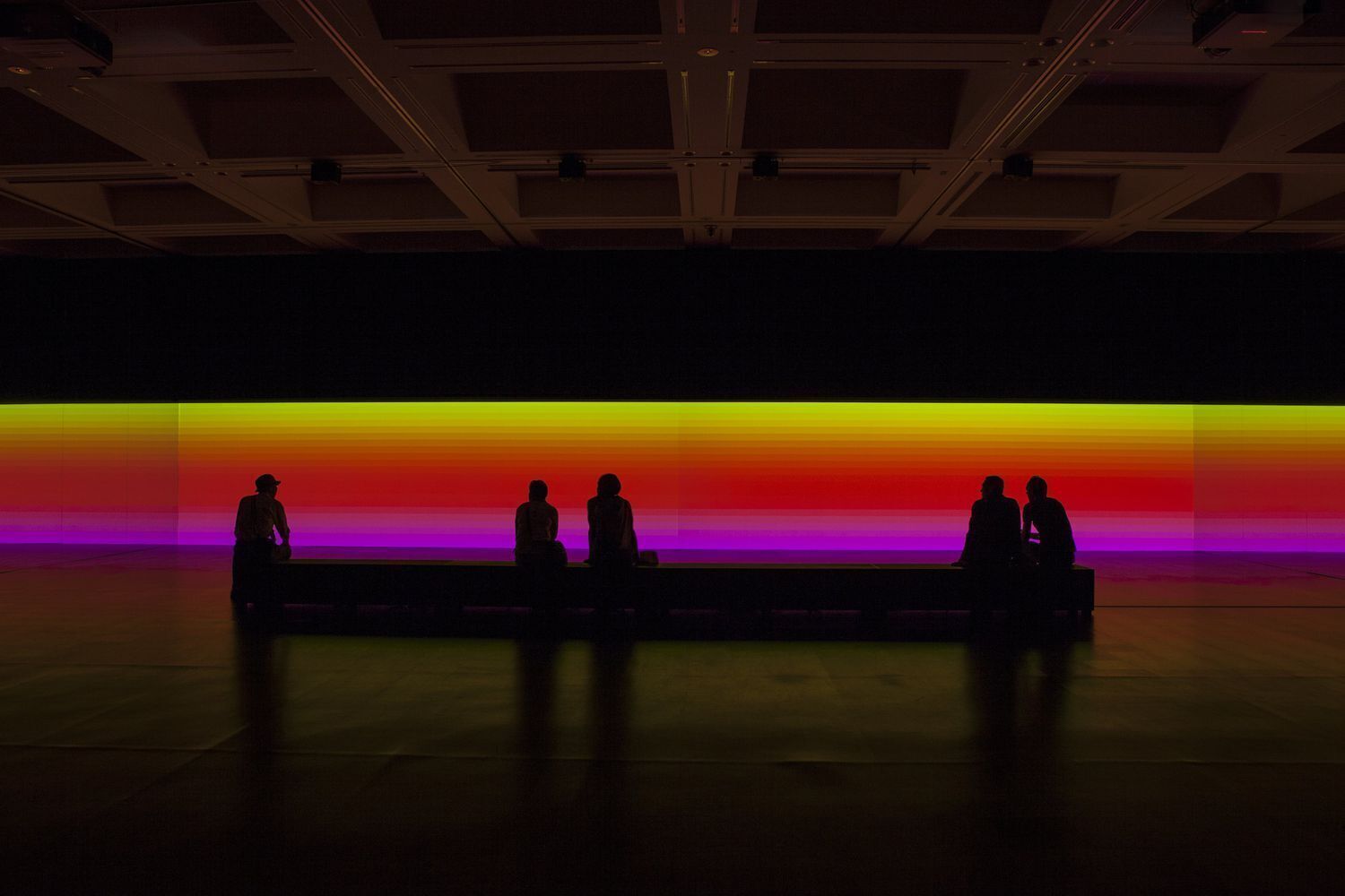 Carsten Nicoloi. Unicolor. Brewer Street Car Park, London, real-time projection, large-scale screen, mirror walls, bench with loudspeakers dimensions variable