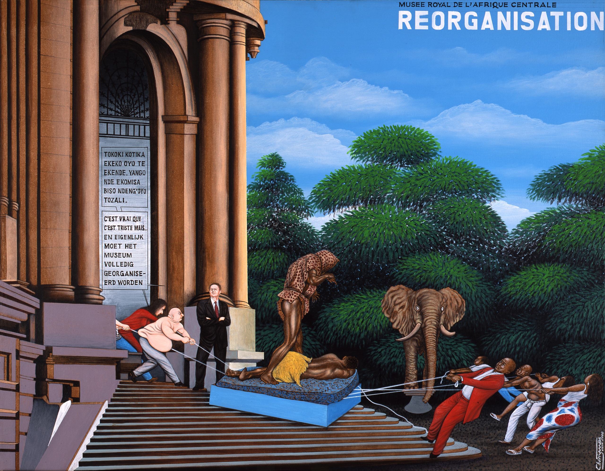 Ch&eacute;ri Samba (&deg;1956). Reorganization. 2002. Oil on canvas. RMCA Collection, Tervuren