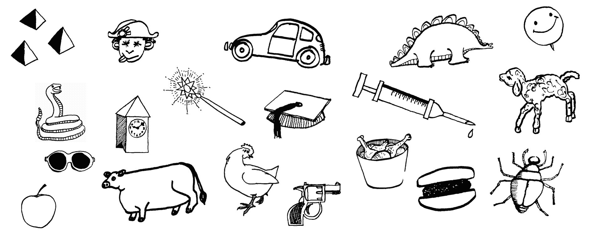 Иллюстрации Курта Воннегута к роману «Завтрак для чемпионов»