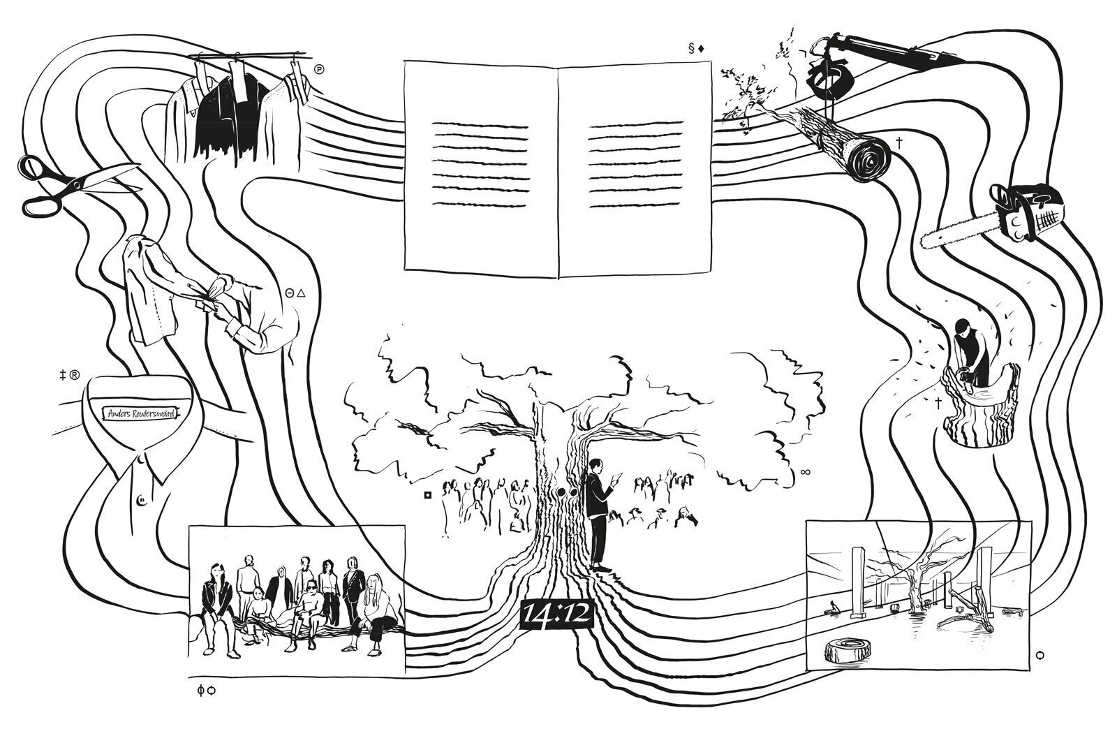 Goldin+SennebyStandard Length of a Miracle, process map, 2016.Illustration: Johan Hjerpe