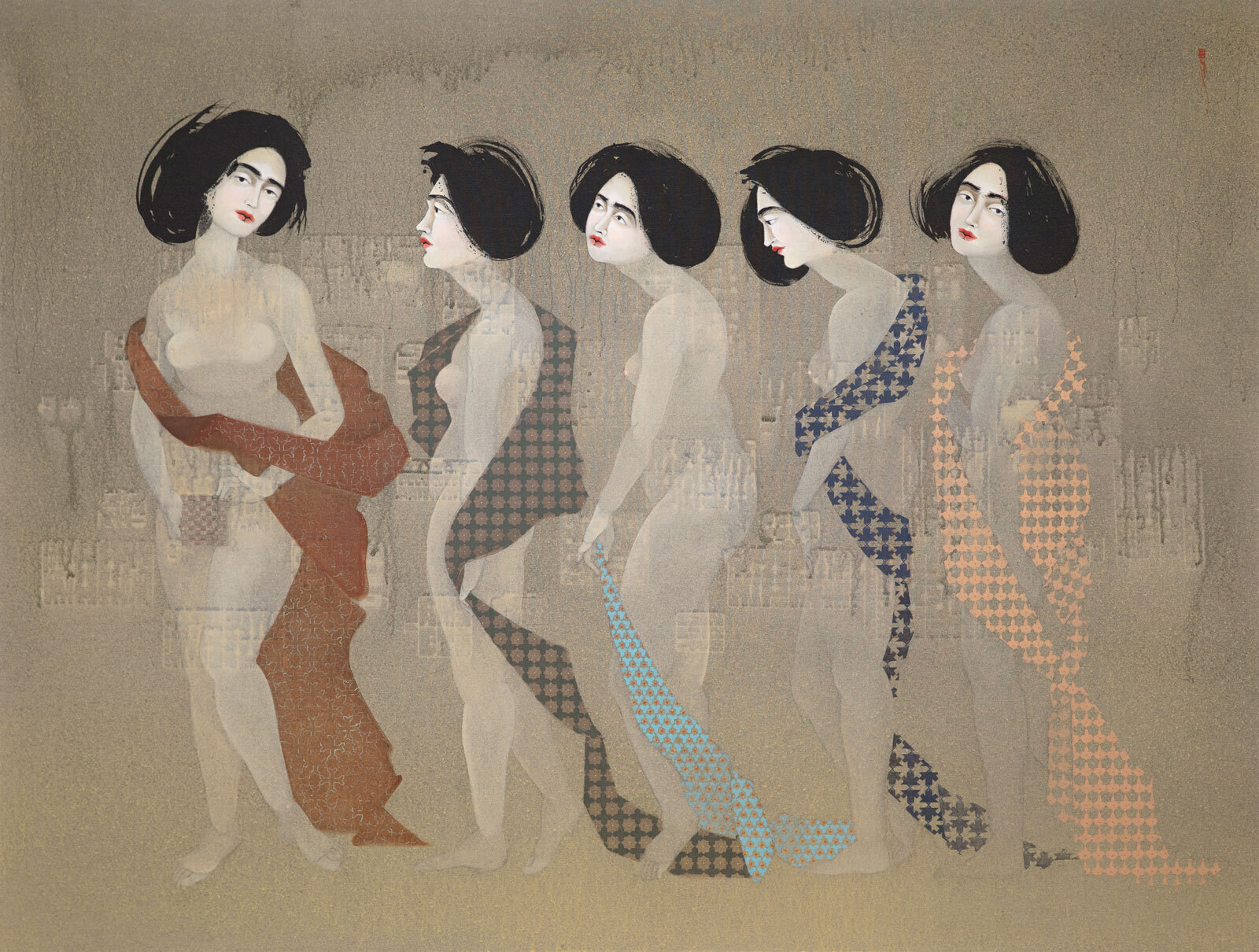 Hayv KahramanTargets, 2017Oil on linen, 185.6 x 243.7 x 5.4 cmCourtesy Ani Arnold Collection