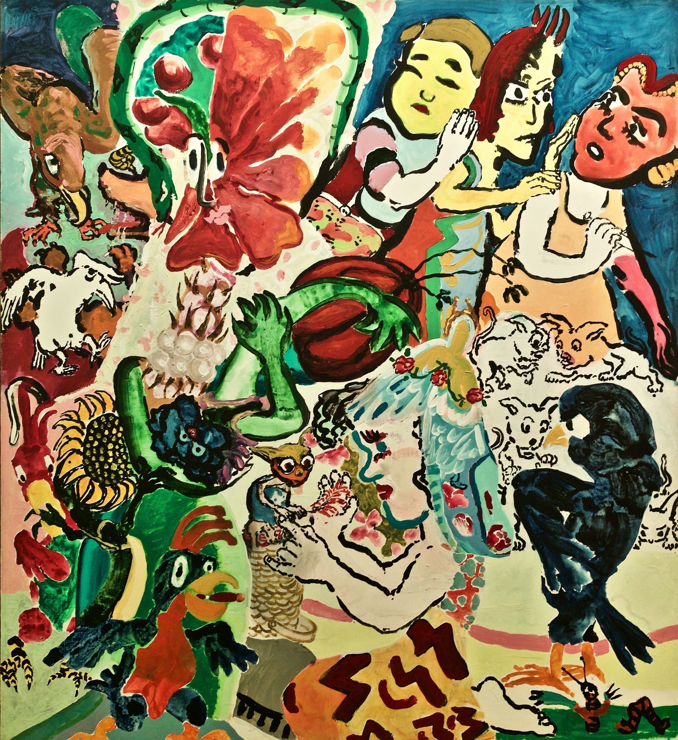 Паула Регу. Лела играет с Гремлином. 1984