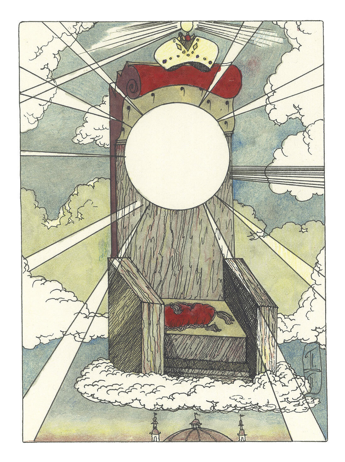 Павел Пепперштейн. Иллюстрация к книге &laquo;Эпоха аттракционов&raquo;. 2017Бумага, акварель, тушьПредоставлено художником