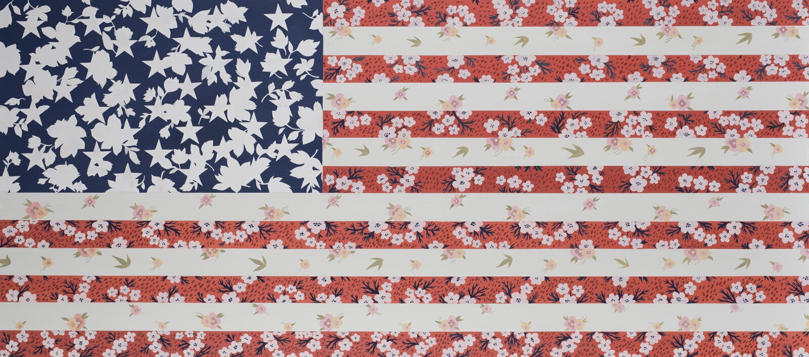 Павел Пепперштейн. Цветущий флаг. 2018Холст, маслоПредоставлено художником