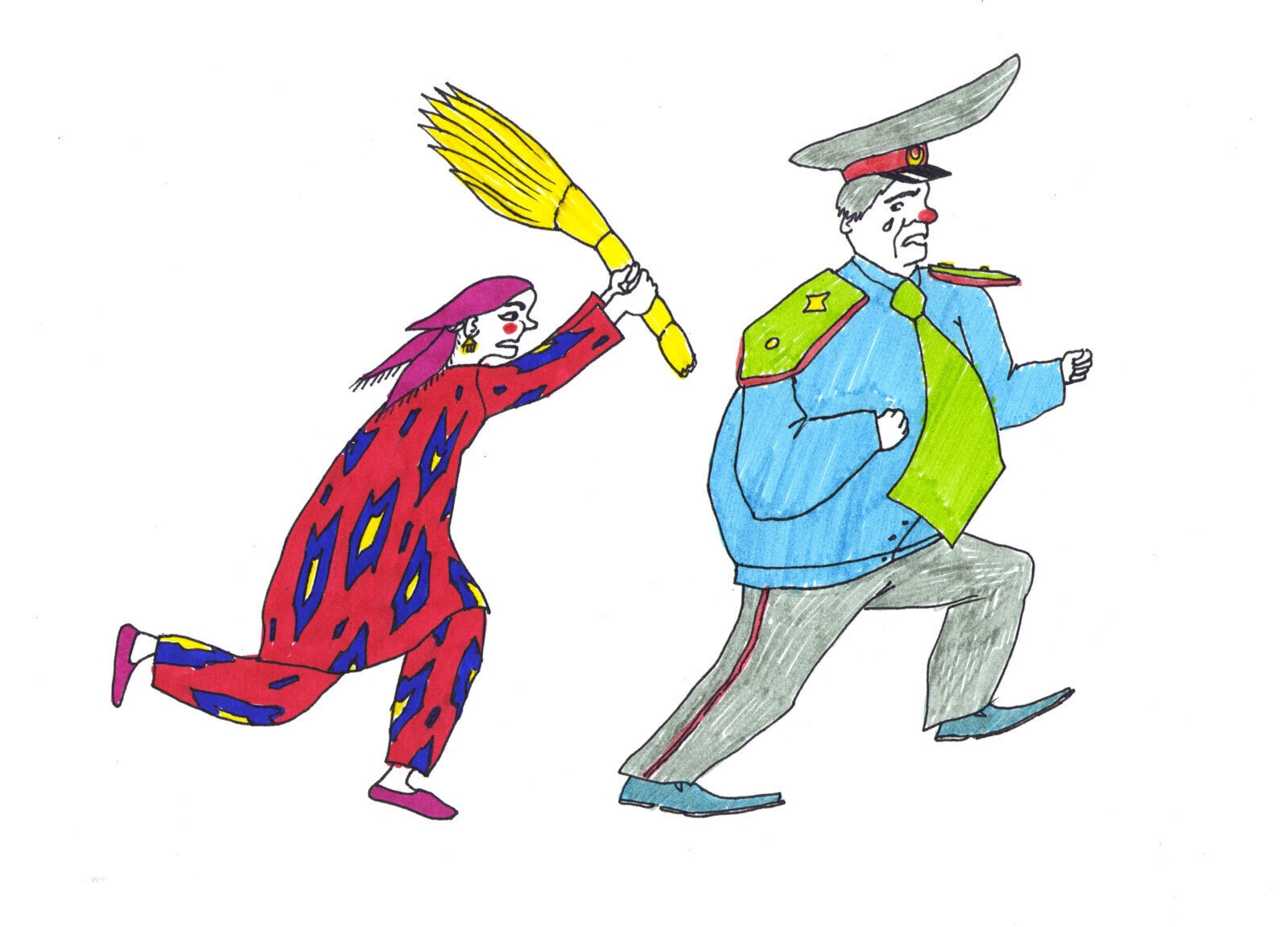 Анна Терешкина. Иллюстрация к проекту &laquo;Насреддин в России&raquo;. 2014Бумага, фломастерПредоставлено автором