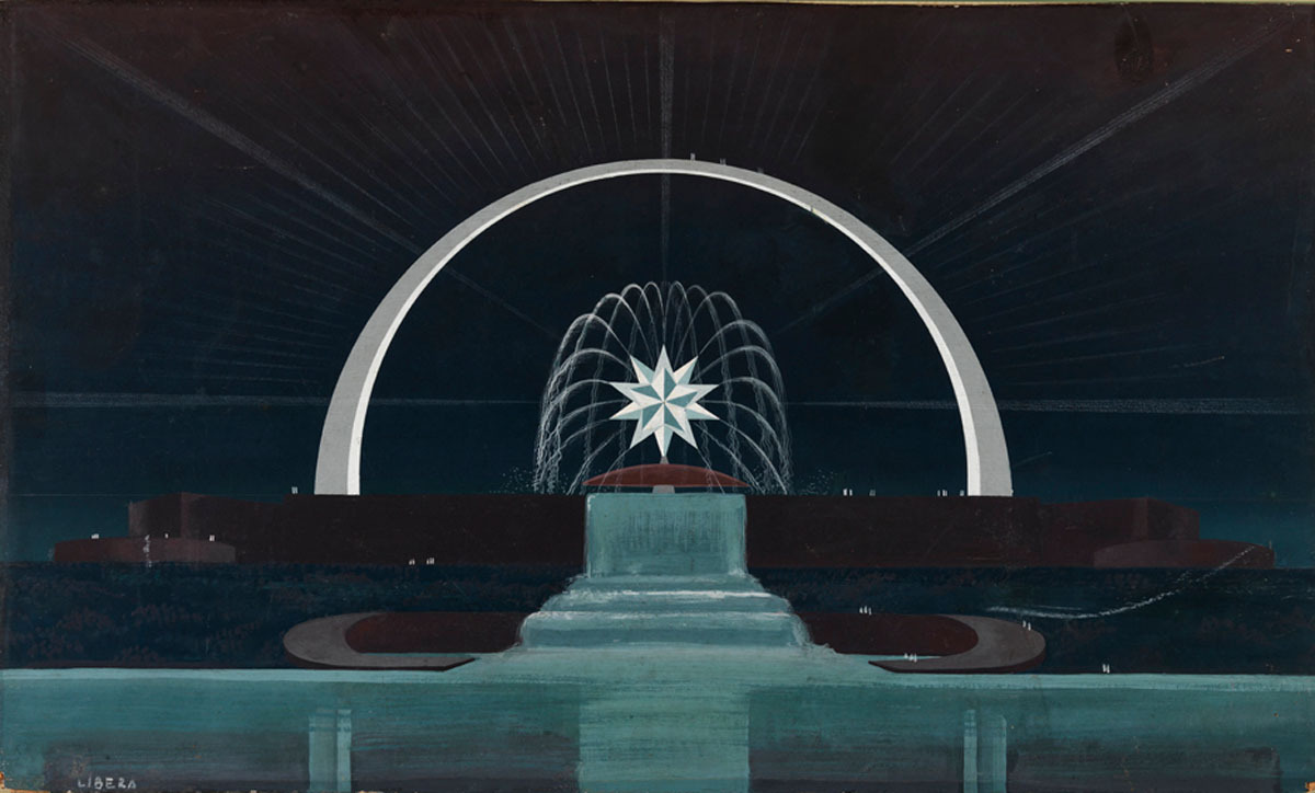 Проект Дворца света и воды для Всемирной выставки 1942 года в Риме. 1939© Mart Museum