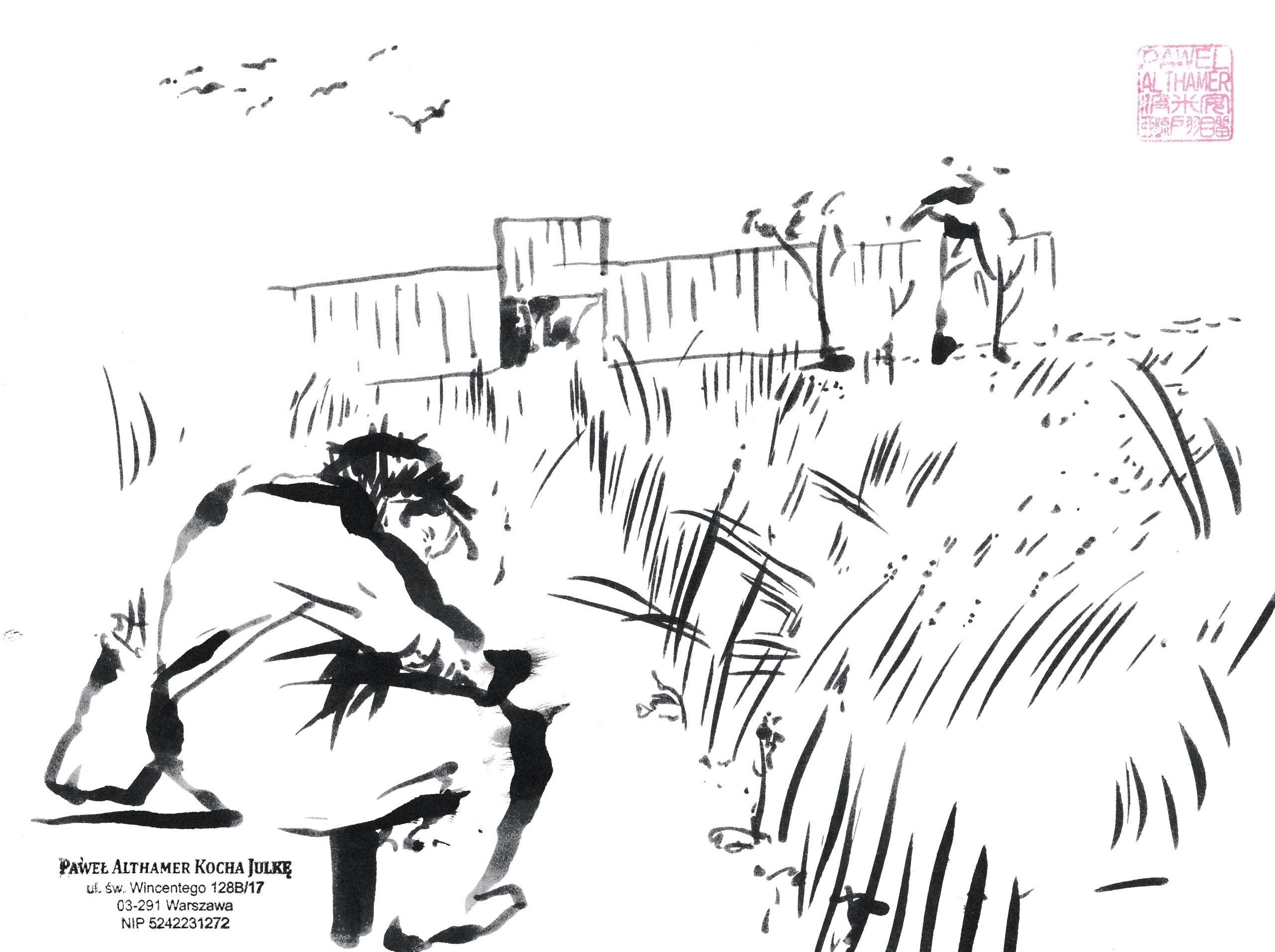 Павел Альтхамер. Эскиз инсталляции &laquo;Тишина&raquo;. 2020Бумага, тушьПредоставлено художником