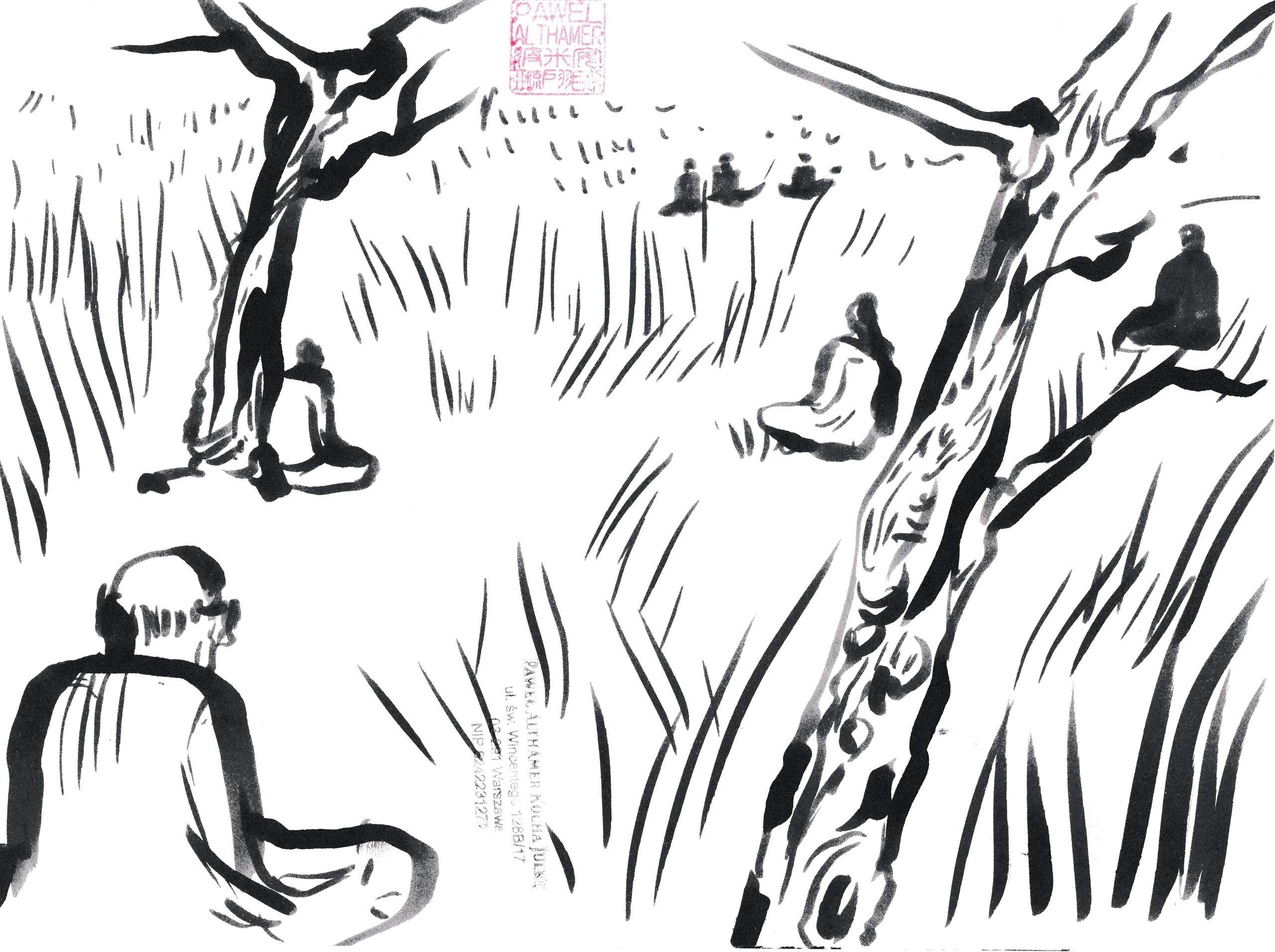 Павел Альтхамер. Эскиз инсталляции &laquo;Тишина&raquo;. 2020Бумага, тушьПредоставлено художником