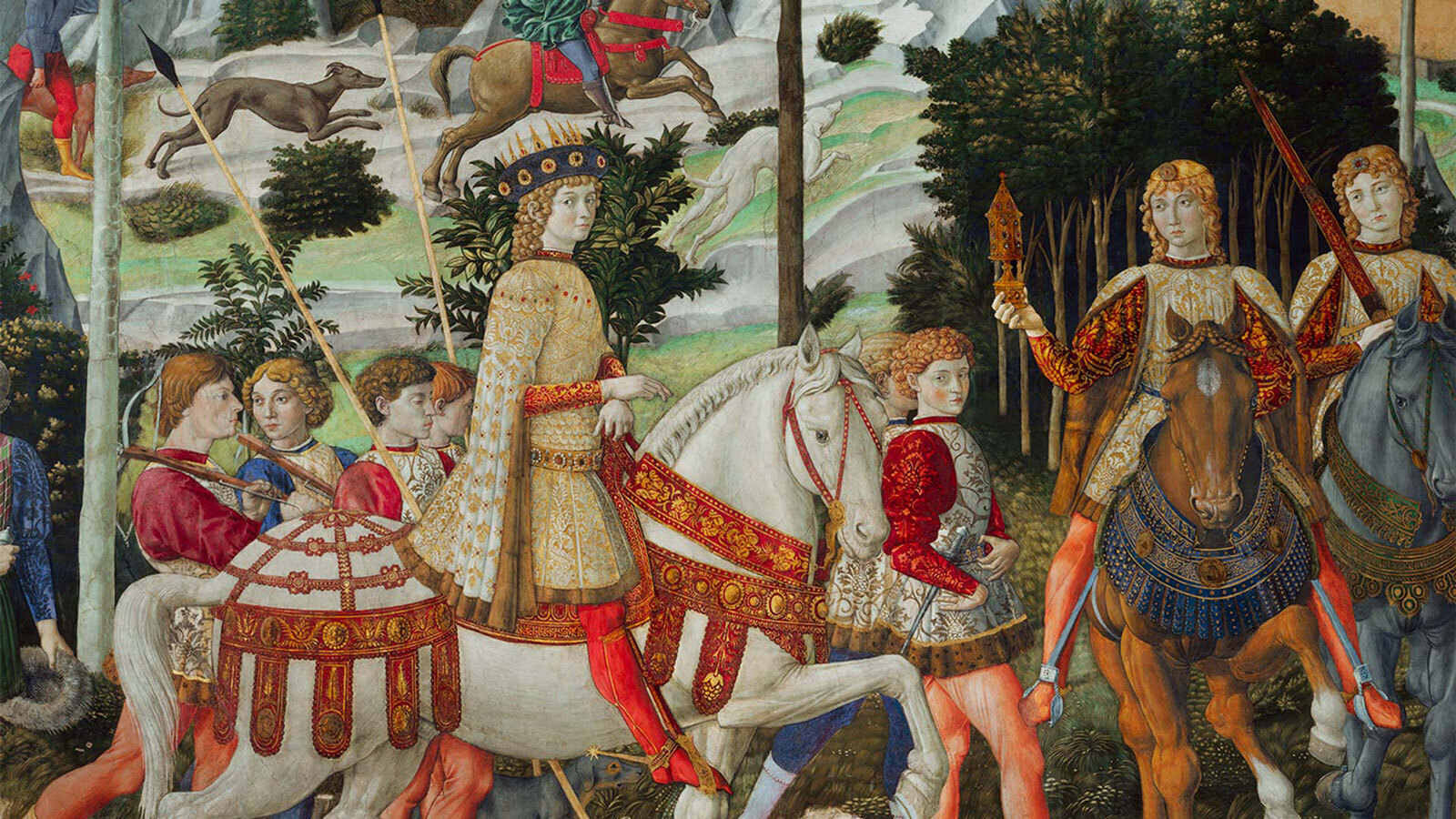 Беноццо Гоццоли. Шествие волхвов. Фрагмент росписи в палаццо Медичи-Риккарди, Флоренция. 1459–1460