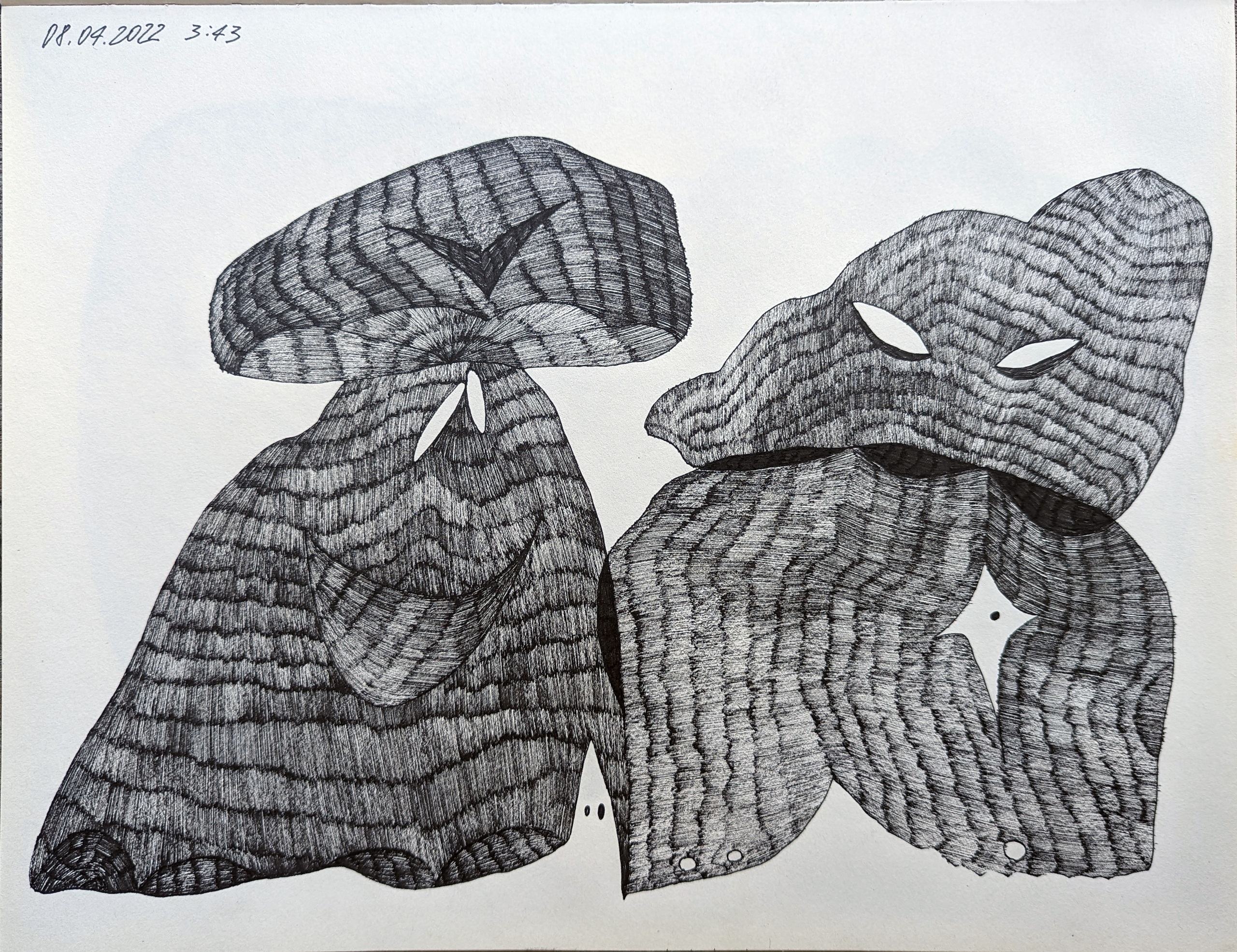 Konstantin Stavrov, Red Mushrooms, 2022, fineliner on&nbsp;paperCourtesy of&nbsp;the artist