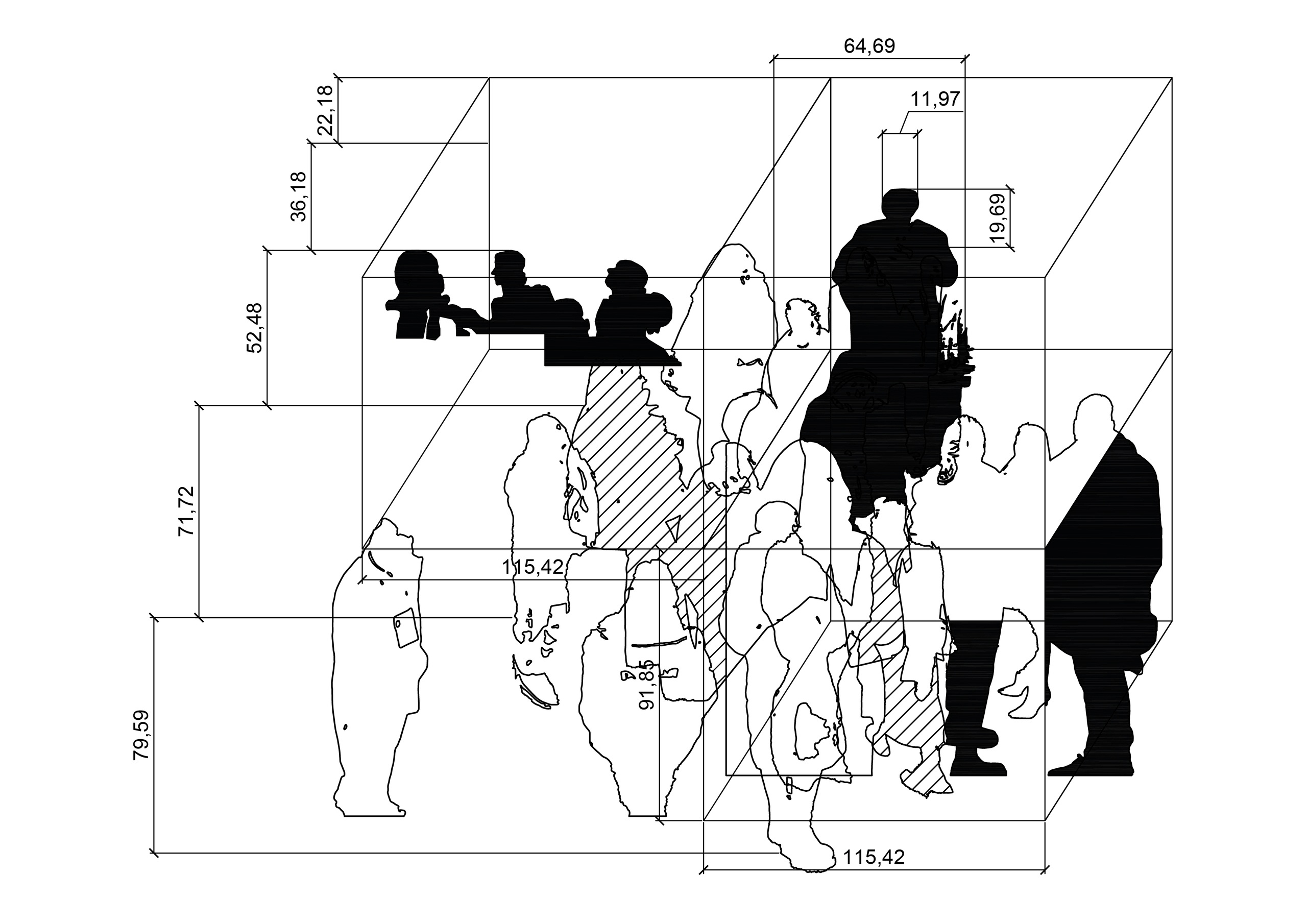 Фрагменты проекта «Тень». Цифровые эскизы к шелкографии. 2025