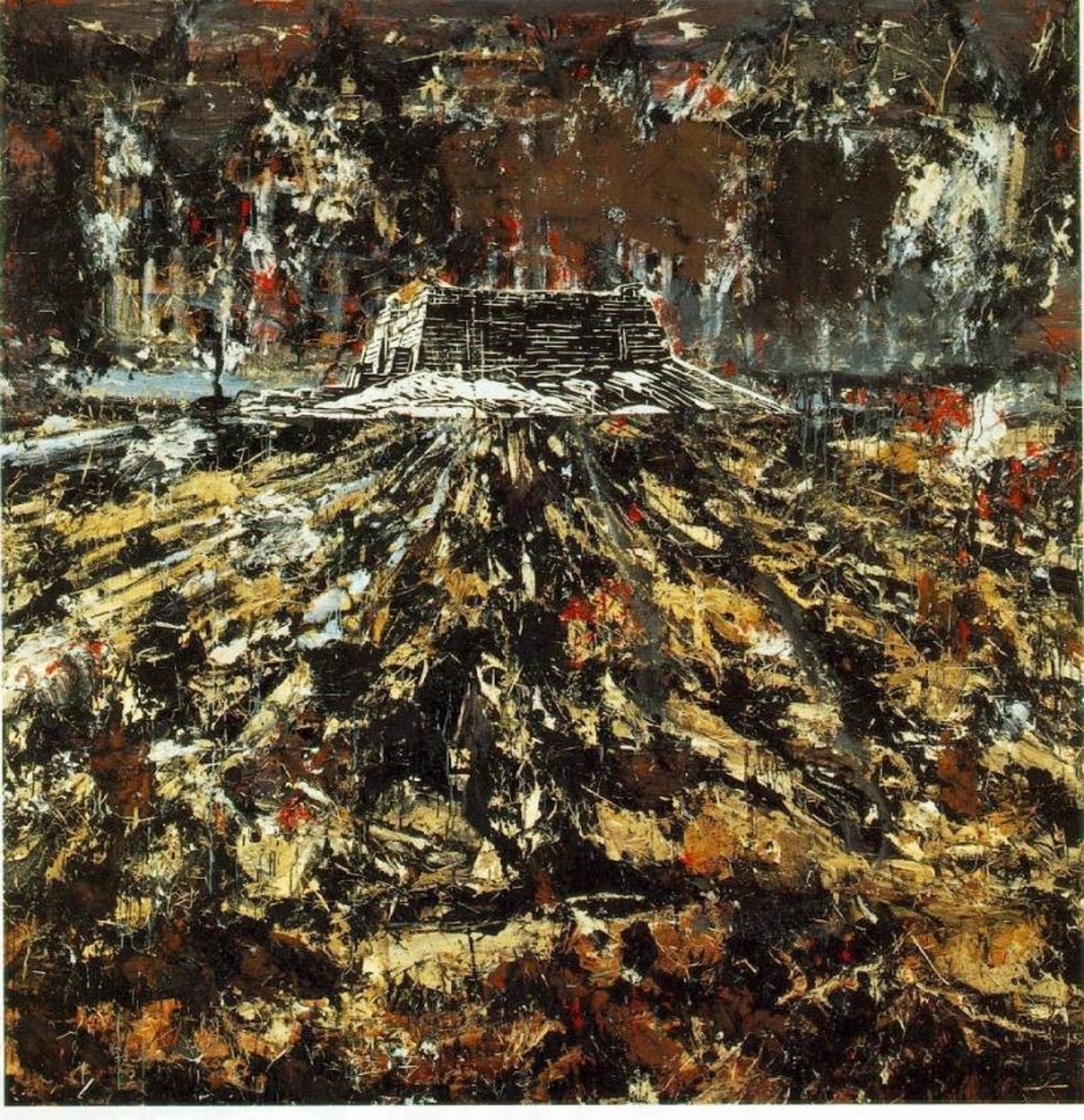Anselm Kiefer. Unknown artist. 1983. Oil on canvas, water paint, latex, resin, straw. Carnegie Museum of Art, Pittsburgh. 279.4 x 279.4 cm