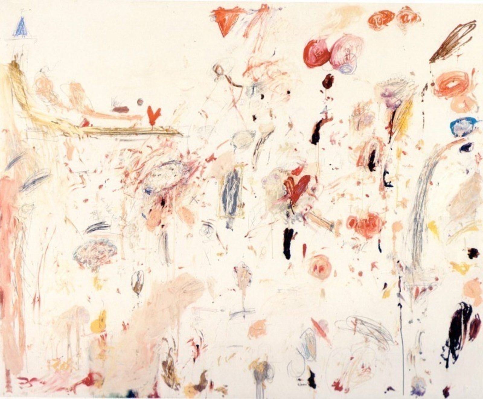 Cy Twombly. Untitled. 1961. Oil, house paint, crayon, and pencil on canvas. 256 x 307 cm. Private collection