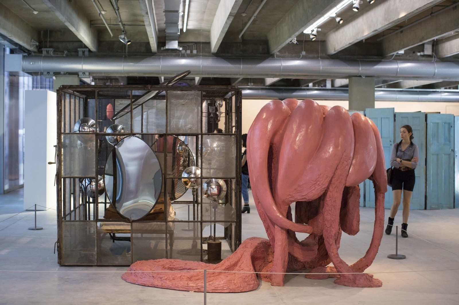Louise Bourgeois. In and Out, 1995. Metal, glass, plaster, fabric and plastic. Cell: 205.7 x 210.8 x 210.8 cm. Plastic: 195 x 170 x 290 cm. Collection The Easton Foundation. Photo: Maximilian Geuter, &copy; The Easton Foundation / RAO, Moscow