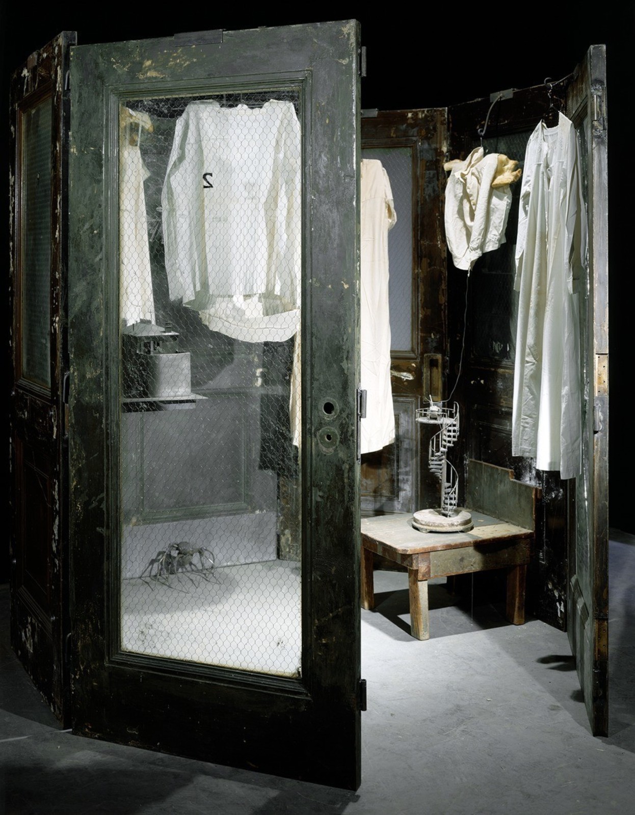 Louise Bourgeois Cell VII, 1998 Metal, glass, fabric, bronze, steel, wood, bones, wax and thread 207 x 221 x 210.8 cm. Private Collection, Courtesy Hauser &amp; Wirth Photo: Christopher Burke, &copy; The Easton Foundation / RAO, Moscow