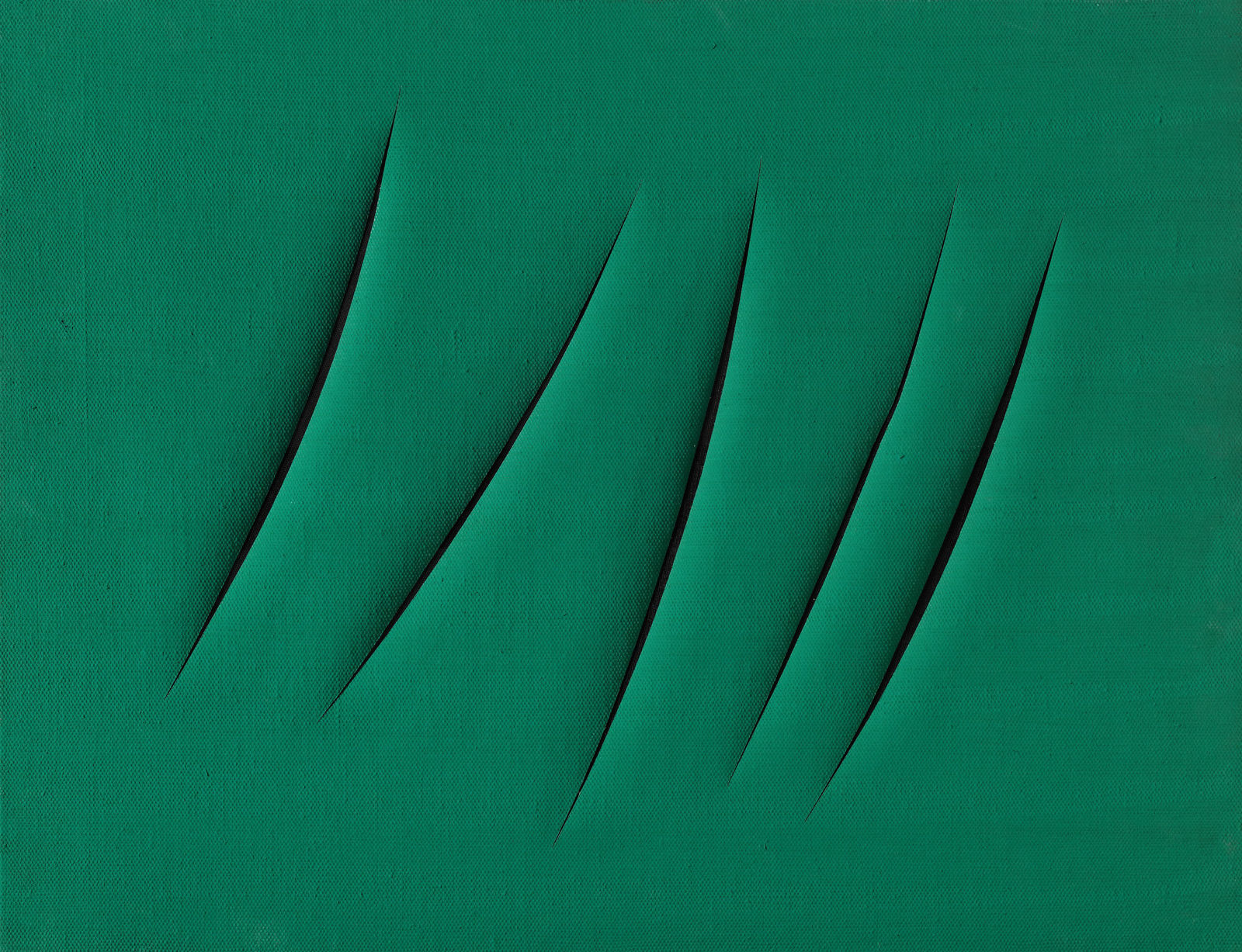 Lucio Fontana. Concetto spaziale, Attese. 1961. Waterpaint on canvas