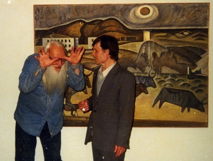 Leonid Talochkin and Lev Snegirev at an exhibition, Tver, 1997Garage Archive Collection (Lev Snegirev Archive) &nbsp;