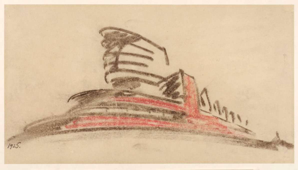 Sketch for &ldquo;Krasnoe Znamya&rdquo; (&ldquo;Red Banner&rdquo;) factory in Leningrad. 1925&copy; Staatliche Museen zu Berlin, Kunstbibliothek / Dietmar Katz