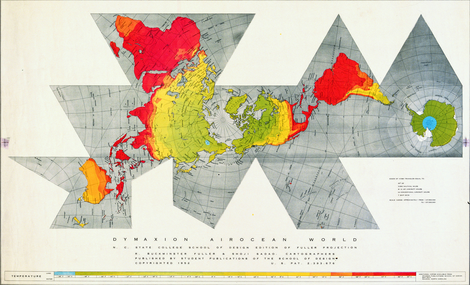 Dymaxion map by R. Buckminster Fuller and Shoji Sadao. 1952&copy; The Estate of R. Buckminster Fuller