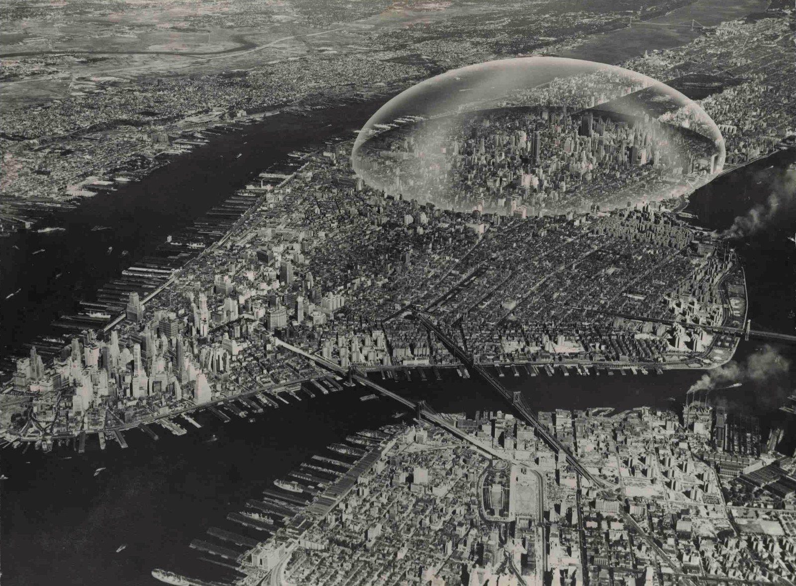 Бакминстер Фуллер и Шойи Садао. Купол над Манхэттеном. 1960&copy; The Estate of R. Buckminster Fuller