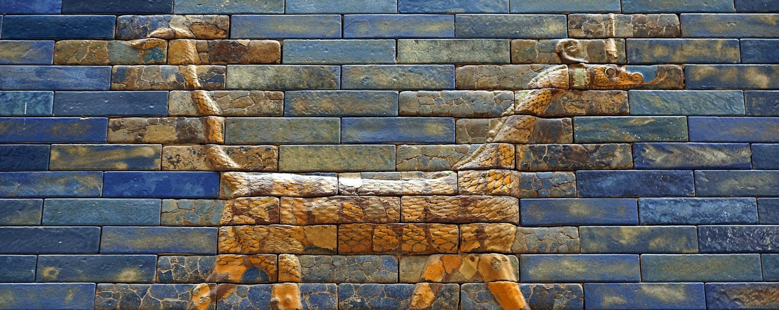 Image: Sirrush, Fragment of the Ishtar Gate of the City of Babylon. Pergamon Museum, Berlin