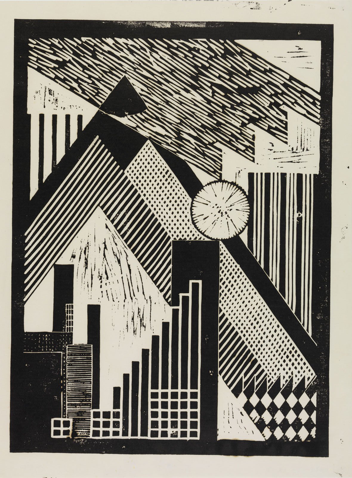 Hannes Meyer, Untitled, c. 1925&ndash;1926Linocut on paper32.5 &times; 43.5 cmgta Archives / ETH Zurich, Hannes Meyer