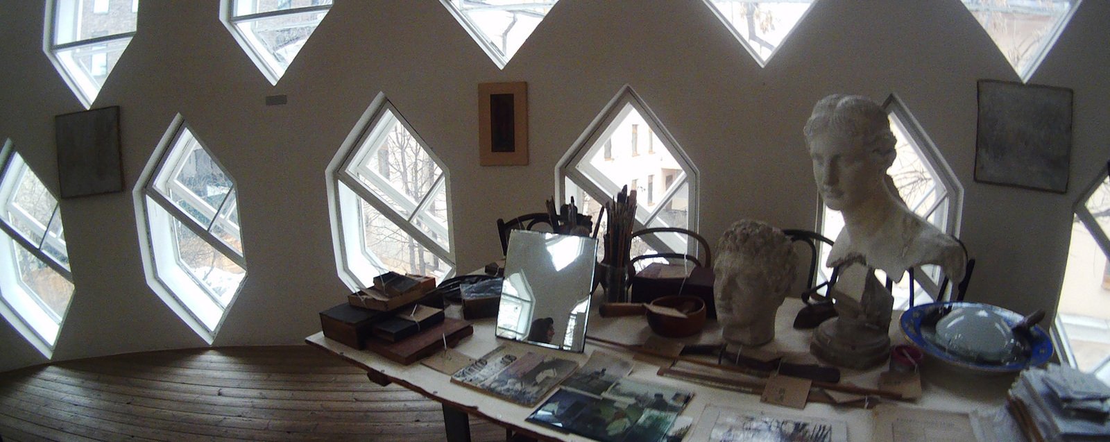 Image: Interior view of architect Konstantin Melnikov&rsquo;s studio